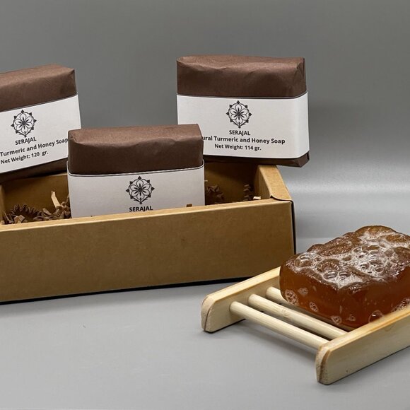 SERAJAL 100% NATURAL PRODUCT FOR YOUR SKIN CARE. NATURAL TURMERIC AND HONEY SOAP - Picture 5 of 8